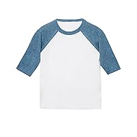 3/4-Sleeve Baseball T-Shirt (3200T) White/Denim, 4T