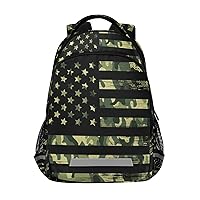 ALAZA American Flag with Camouflage Grunge Backpacks Travel Laptop Daypack School Book Bag for Men Women Teens Kids