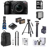 Nikon Z 30 DX-Format Mirrorless Camera with 16-50mm Lens, Bundle with 128GB Memory Card, Backpack, 2X Battery, Charger, Tripod, Wrist Strap, Microphone and Accessories Kit
