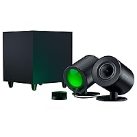 Razer Nommo V2 Pro - 2.1 PC Gaming Speakers Wireless Subwoofer: THX Spatial Audio - Projection Chroma RGB - Full-Range Drivers - Wireless Down-Firing Subwoofer - Wireless Control Pod