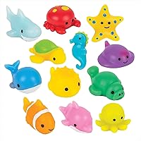 Set of 12 Ocean Sea Animal Mochi Squishy - Adorable Cute Kawaii - Individually Wrapped Toys - Sensory, Stress, Fidget Party Favor Toy (Set of 12 (1 Dozen))