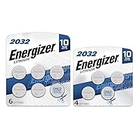 Energizer 2032 Batteries, Lithium CR2032 Watch Battery Combo Pack, 10 Count