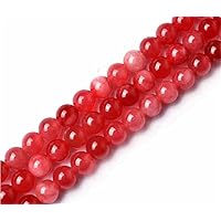 Natural Multi-Tones Red Jade Beads Smooth Polished Round 4mm-12mm 15.4 Inch Full Strand for Jewelry Making (GJ28) (8mm)