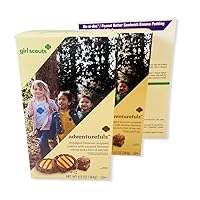 Girl Scouts Cookies Adventurefuls - 16 Cookie Per Box 6.5oz (2 Pack) Includes 4 Fun, Unique Recipes for Thin Mints, Samoas, Tagalongs and Do-si-dos Sataura Branded Bundle