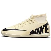 Nike Jr. Mercurial Superfly 9 Club Little/Big Kids’ Indoor/Court High-Top Soccer Shoes (DJ5960-700, Lemonade/Black) Size 6