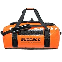 Buffalo Gear Waterproof Duffle Bag 120L 150L Large Dry Bag Adventure Bag to Keep Your Gear Dry for Travel Hunting Camping Boating Motorcycling, 120L-Orange, 29.7×18.9×12.8in, Sports
