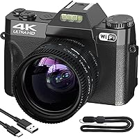 VJIANGER 1080P Digital Camera,24MP Digital Camera for Photography with WiFi 3-inch 180-degree Flip Screen,16X Digital Zoom,2 Batteries-Black3