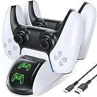 PS5 Controller Charger Compatible with PS5 DualSense Edge Controller, PS5 Charger with 4 USB-C Dongles, PS5 Accessories Charging Dock for PS 5 Controller, PS5 Controller Charging Station