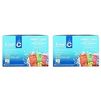 Ener-C Variety Pack Multivitamin Drink Mix, 1000mg Vitamin C, Non-GMO, Vegan, Real Fruit Juice Powders, Natural Immunity Support, Electrolytes, Gluten Free, 30 Count (Pack of 2)