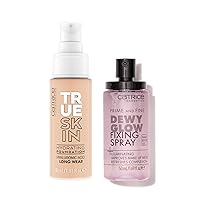 Catrice | True Skin Foundation 07 & Prime & Fine Dewy Glow Spray Bundle | Full Coverage Makeup | Vegan & Cruelty Free
