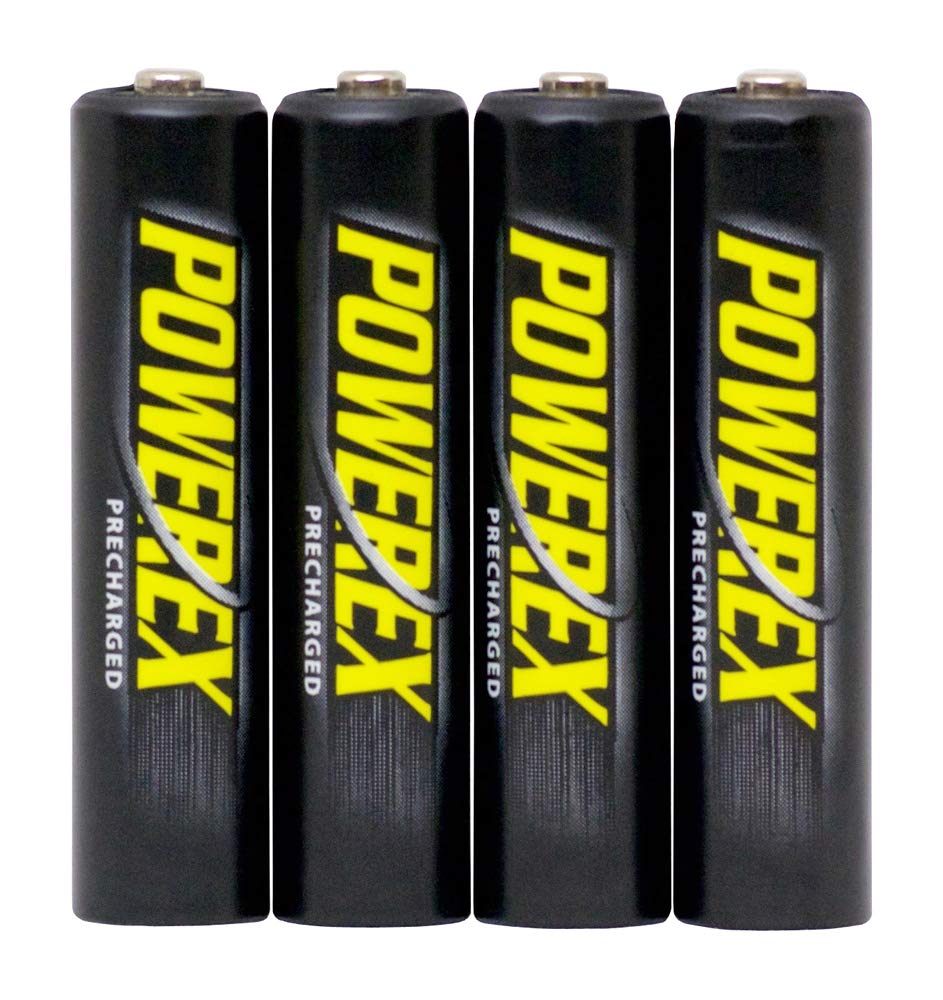 Powerex Precharged Rechargeable AAA NiMH Batteries (1.2V, 1000mAh, Low Self-Discharge) - 4-Pack