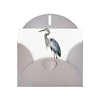 Birthday Cards Long-Beaked Heron Printed Blank Cards Greeting Card With Envelopes Funny Thank You Card For All Occasions Wedding