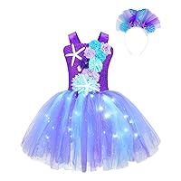 iiniim Kids Girls Ballet Tutu Dress with Color Led Light Up Carnival Halloween Birthday Party Costume