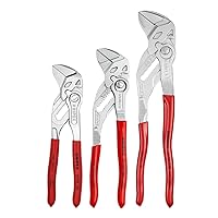 KNIPEX Tools - 3 Piece Pliers Wrench Set (6, 7, 10) (9K008045US), Red