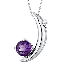 PEORA A Star is Born Birthstone and Lab Created Diamond Push Present for Expecting New Mom, 925 Sterling Silver Pendant Necklace