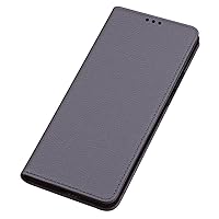 Case for iPhone 14/14 Pro/14 Pro Max/14 Plus, Genuine Leather Case with Kickstand Magnetic Buckle Shockproof Shell Anti-Fingerprint Anti-Fall Protective Case,Gray,14 6.1
