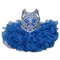 Little Baby Girls' Beaded Infant Miss National First Parents Infant Toddler Pageant Cupcake Dress