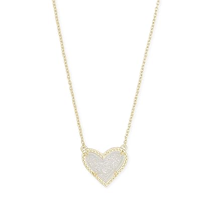 Kendra Scott Ari Heart Adjustable Length Pendant Necklace for Women, Fashion Jewelry