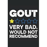 Gout Very Bad Would Not Recommend Journal Notebook: Notebook Journal gift for tracking Gout attack and for tracking food intake for people with gout. Journal Notebook 6x9 inches, 120 pages.