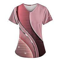 Womens Tops Valentine’S Day Plus Size Scrubs for Women Stretch Sets with Big Pockets CNA