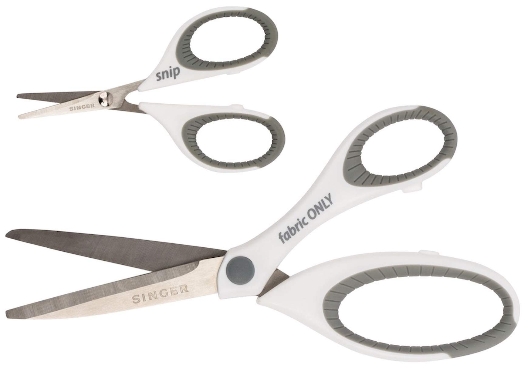 SINGER 07175 Sewing and Detail Scissors Set with Comfort Grip,White,pink