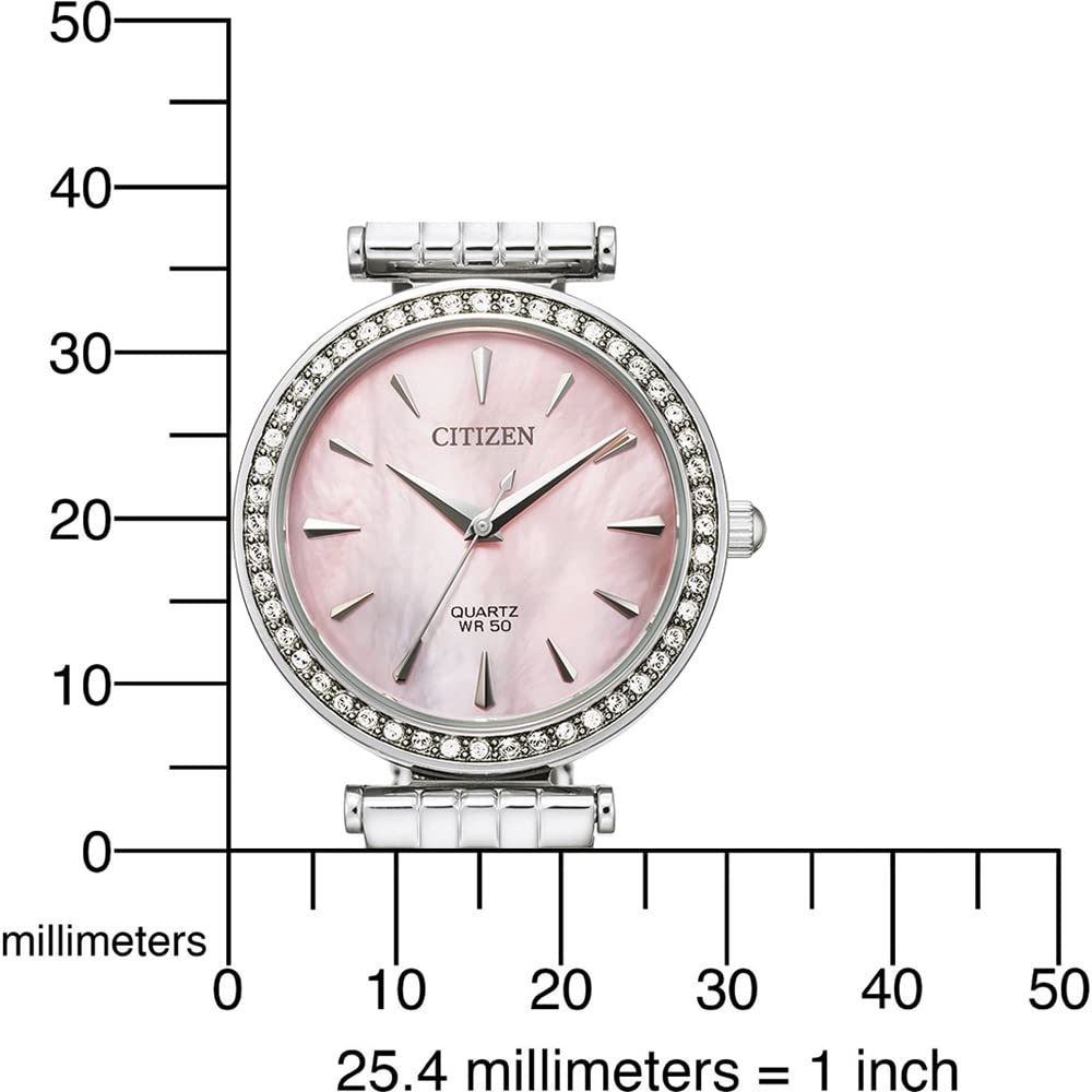 Citizen Crystal Pink Mother of Pearl Dial Ladies Watch ER0210-55Y