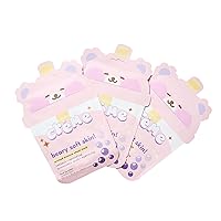 The Crème Shop Boba Bears Beary Soft Skin! Printed Essence Sheet Mask | Korean Sheet Mask | Facial Sheet Mask | Stocking Stuffers (3 Pack)