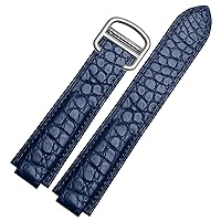 American Crocodile Leather Watch Strap Suitable For Cartier Blue Balloon Convex Leather Strap 18 20mm Men And Women Black
