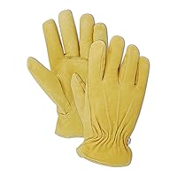 B743ET Men's Pro Grade Collection Premium Redined Grain Pigskin Gloves, Tan, Medium