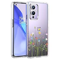 Unov Case Compatible with OnePlus 9 5G Clear with Design Soft TPU Shock Absorption Slim Embossed Pattern Protective Back Cover OnePlus 9 5G Case 6.5 inch (Flower Bouquet)