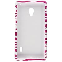 Eagle Cell Rubber Protector Case for LG Optimus F6 - Retail Packaging - Pink Zebra