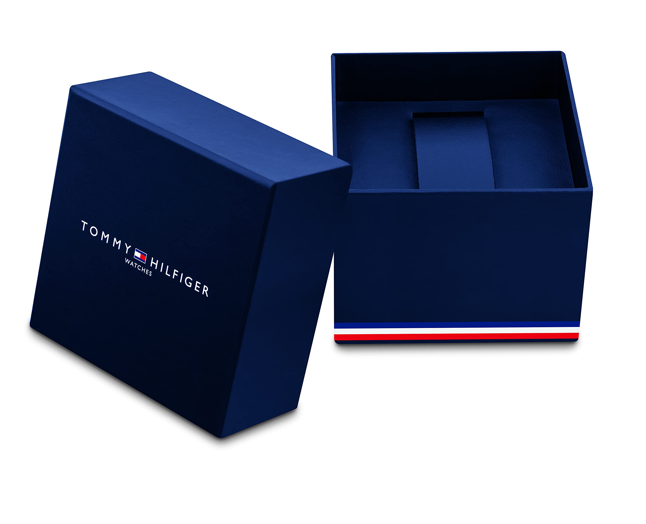 Tommy Hilfiger Analog Quarzuhr für Herren mit Schwarzes Silikon-, Edelstahlarmband