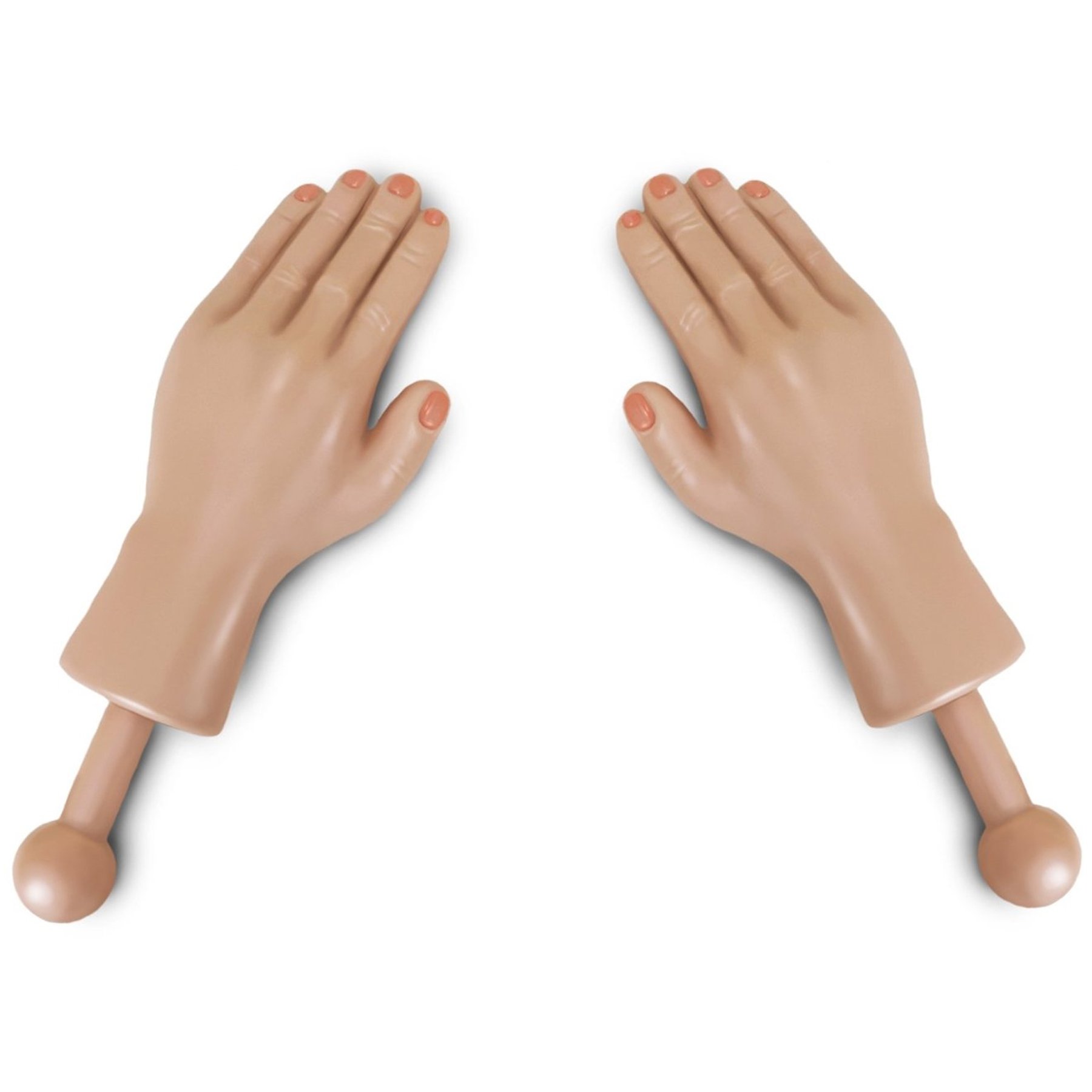 BigMouth Inc. Tiny – Hilarious Realistic Looking 3” Plastic Hands for Costumes and Pranks, Tricks to Keep Up Your Sleeve, Little Hands Toys with Handles - Funny Gift Idea for All Ages