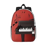 Music Note Piano Print Backpack for Women Men Lightweight Laptop Bag Casual Daypack Laptop Backpacks 15 Inch