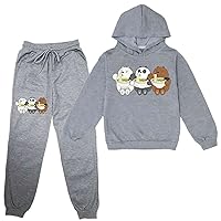 Novelty Simpson Hoodies+Jogging Pants Kids Casual Hooded Sweatshirt Set-2 Pcs Pullover Tops Suit for Daily Wear