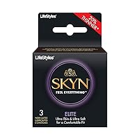 Skyn Elite 3 Pack Non-Latex Lubricated Condoms, 3 Count