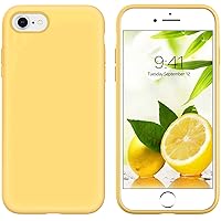 GUAGUA Compatible with iPhone SE 2022/2020 Case, iPhone 8 Case iPhone 7 Case 4.7 Inch Liquid Silicone Soft Gel Slim Microfiber Lining Cushion Texture Protective Case for iPhone SE 3rd/2nd, Yellow