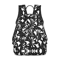 Black and white patterns print Lightweight Laptop Backpack Travel Daypack Bookbag for Women Men for Travel Work