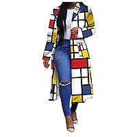 Plus Size Winter Coats For Women,Women's Cotton Linen Vintage Floral Print Lightweight Trench Coat Long Jacket Cardigan Coats Outerwear Robe with Pockets Red Womens Coats,