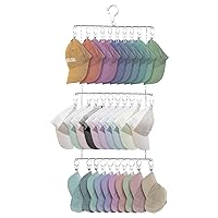 Hat Organizer, Stainless Steel Hat Hangers for Closet with 30 Clips (Include 15 Heavy Duty Clips), Hat Rack Hat Storage for Baseball Caps, Fits All Caps, Silver