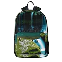 Waterfall And Mountain Backpack Printing Backpack Light Casual Backpack Capacity 16 Inch With Laptop Compartmen