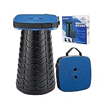 Upgraded Folding Stool Large Square Collapsible Portable Chairs Sturdy Telescopic Stool for Camping Retractable Foldable Light-Weight (Blue)
