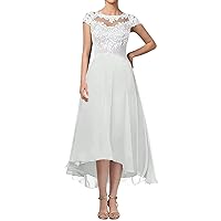 Lace Appliques Mother of The Bride Dresses Scoop Neck Wedding Guest Dress for Women Long Chiffon Party Gowns