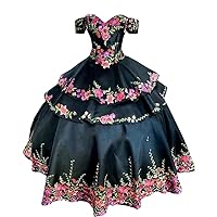 Mollybridal Colorful Applique Flowers Ball Gown Off Shoulders Wedding Party Dresses with Sleeves Satin Lace 2024