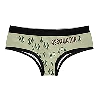 Crazy Dog T-Shirts Womens Assquatch Panties Funny Bikini Brief Sassquatch Bigfoot Butt Graphic Cool Saying Underwear