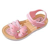 Summer New Kids Toddler Girls Butterfly Accen𝐭 F𝐥a𝐭s Sandals Open Toe Soft Soled Casual Shoes for Girls