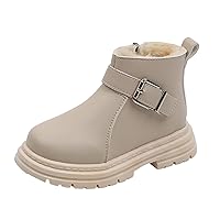 Tall Toddler Boots Fashion Boots Girls' English Style Single Boots Side Zipper Boys' Fashion Girls Old Cowboy Boots