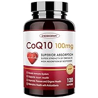 CoQ10-100mg-Softgels with PQQ, BioPerine & Omega-3, High Absorption Coenzyme Q10 Supplement, Powerful-Antioxidant, Support Heart & Energy-Production 120 Servings, Non-GMO