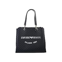 Emporio Armani Women's Faux Leather Shopping Bag, Y3D158YWS0E, Black/Black/White, 31 x 25 x 11 cm