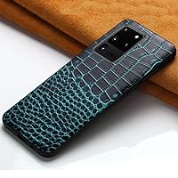 Crocodile Print Leather Cell Phone Case for Samsung Galaxy S20 S21 Ultra S20 S21 Plus S20 A52 A51 A50 A71 Grain Luxury Cover,Blue,for A51 5G,A516(All)